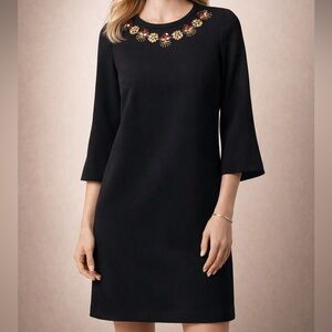 Kate Spade Black Dress with Gold and Red Accents